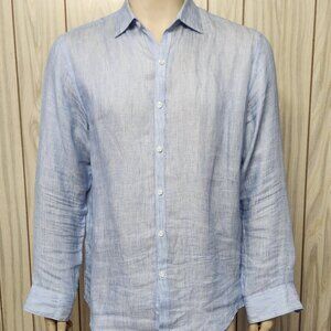 men's linen shirt M blue Tasso Elba button front